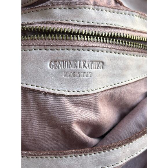 Genuine Leather Basket Weave Crossbody Lavender Made In Italy Adjustable Strap - Picture 7 of 8